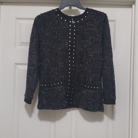 Cathy Daniels black sliver open front jacket - Picture 1 of 8